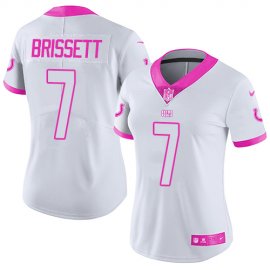 Nike Indianapolis Colts #7 Jacoby Brissett White/Pink Womens Stitched NFL Limited Rush Fashion Jersey