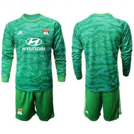 Lyon Blank Green Goalkeeper Long Sleeves Soccer Club Jersey