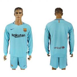 Barcelona Blank Away Long Sleeves Soccer Club Jersey