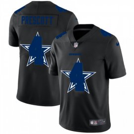 Dallas Cowboys #4 Dak Prescott Mens Nike Team Logo Dual Overlap Limited NFL Jersey Black