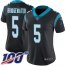 Nike Carolina Panthers #5 Teddy Bridgewater Black Team Color Womens Stitched NFL 100th Season Vapor Untouchable Limited Jersey