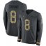 Nike Minnesota Vikings #8 Kirk Cousins Anthracite Salute to Service Mens Stitched NFL Limited Therma Long Sleeve Jersey