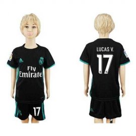 Real Madrid #17 Lucas V. Away Kid Soccer Club Jersey
