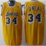 Los Angeles Lakers 34 Shaquille ONeal Yellow Jerseys Cheap
