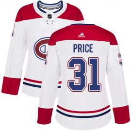 Adidas Montreal Canadiens #31 Carey Price White Road Authentic Womens Stitched NHL Jersey