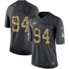 Nike Kansas City Chiefs #94 Terrell Suggs Black Mens Stitched NFL Limited 2016 Salute to Service Jersey