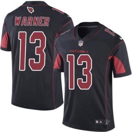 Nike Arizona Cardinals #13 Kurt Warner Black Mens Stitched NFL Limited Rush Jersey
