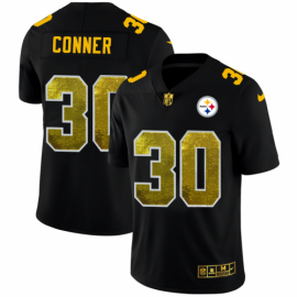 Pittsburgh Steelers #30 James Conner Mens Black Nike Golden Sequin Vapor Limited NFL Jersey