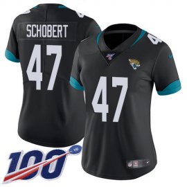 Nike Jacksonville Jaguars #47 Joe Schobert Black Team Color Womens Stitched NFL 100th Season Vapor Untouchable Limited Jersey