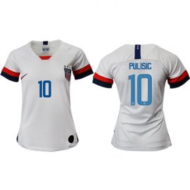 Womens USA #10 Pulisic Home Soccer Country Jersey