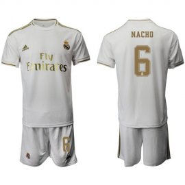 Real Madrid #6 Nacho White Home Soccer Club Jersey