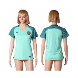 Womens Portugal Blank Away Soccer Country Jersey