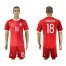 Danmark #18 Jorgensen Red Home Soccer Country Jersey