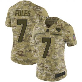 Nike Jacksonville Jaguars #7 Nick Foles Camo Womens Stitched NFL Limited 2018 Salute to Service Jersey