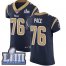 Nike Los Angeles Rams #76 Orlando Pace Navy Blue Team Color Super Bowl LIII Bound Mens Stitched NFL Vapor Untouchable Elite Jersey