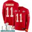 Nike Kansas City Chiefs #11 Demarcus Robinson Red Super Bowl LIV 2020 Team Color Youth Stitched NFL Limited Therma Long Sleeve Jersey