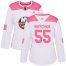 Adidas New York Islanders #55 Johnny Boychuk White/Pink Authentic Fashion Womens Stitched NHL Jersey