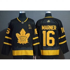 Adidas Toronto Maple Leafs #16 Mitchell Marner Black Authentic Gold Champions Stitched NHL Jersey