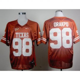Texas Longhorns 98 Brian Orakpo Yellow College Football NCAA Jersey