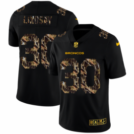 Denver Broncos #30 Phillip Lindsay Mens Black Nike Flocked Lightning Vapor Limited NFL Jersey