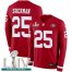 Nike San Francisco 49ers #25 Richard Sherman Red Super Bowl LIV 2020 Team Color Youth Stitched NFL Limited Therma Long Sleeve Jersey