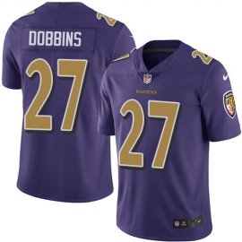 Nike Baltimore Ravens #27 J.K. Dobbins Purple Mens Stitched NFL Limited Rush Jersey