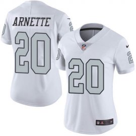 Nike Las Vegas Raiders #20 Damon Arnette White Womens Stitched NFL Limited Rush Jersey