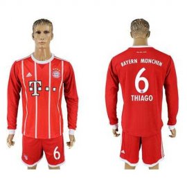 Bayern Munchen #6 Thiago Home Long Sleeves Soccer Club Jersey