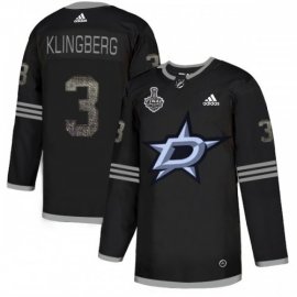 Adidas Dallas Stars #3 John Klingberg Black Authentic Classic 2020 Stanley Cup Final Stitched NHL Jersey