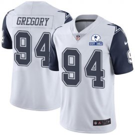Nike Dallas Cowboys #94 Randy Gregory White Mens Stitched With Established In 1960 Patch NFL Limited Rush Jersey
