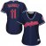 Cleveland Indians #11 Jose Ramirez Navy Blue Alternate Womens Stitched MLB Jersey