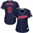 Cleveland Indians #11 Jose Ramirez Navy Blue Alternate Womens Stitched MLB Jersey