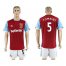 West Ham United #5 Tomkins Home Soccer Club Jersey