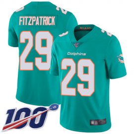 Nike Miami Dolphins #29 Minkah Fitzpatrick Aqua Green Team Color Mens Stitched NFL 100th Season Vapor Limited Jersey