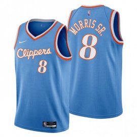 Los Angeles Los Angeles Clippers #8 Marcus Morris Sr. Mens Nike Blue 2021/22 Swingman NBA Jersey – City Edition Mens