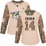 Adidas Nashville Predators #14 Mattias Ekholm Camo Authentic 2017 Veterans Day Womens Stitched NHL Jersey