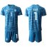 Germany #1 Neuer Blue Goalkeeper Soccer Country Jersey