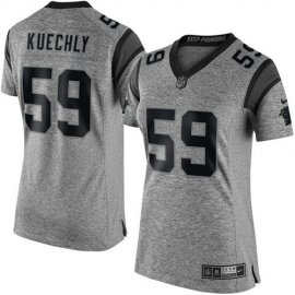Nike Carolina Panthers #59 Luke Kuechly Gray Womens Stitched NFL Limited Gridiron Gray Jersey