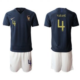France #4 Varane Home Soccer Country Jersey