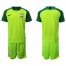 Brazil Blank Shiny Green Goalkeeper Soccer Country Jersey