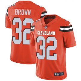 Nike Cleveland Browns #32 Jim Brown Orange Alternate Mens Stitched NFL Vapor Untouchable Limited Jersey