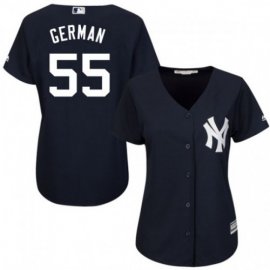 New York Yankees #55 Domingo German Navy Blue Alternate Womens Stitched MLB Jersey