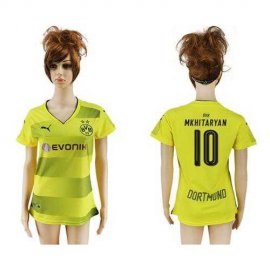 Womens Dortmund #10 Mkhitaryan Home Soccer Club Jersey