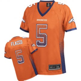 Nike Denver Broncos #5 Joe Flacco Orange Team Color Womens Stitched NFL Elite Drift Fashion Jersey