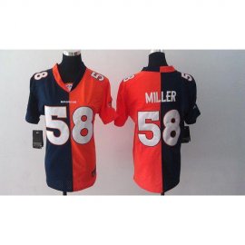 Nike Denver Broncos #58 Von Miller Orange/Blue Womens Stitched NFL Elite Split Jersey