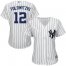 New York Yankees #12 Troy Tulowitzki White Strip Home Womens Stitched MLB Jersey