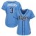 Tampa Bay Rays #3 Evan Longoria Light Blue Alternate Womens Stitched MLB Jersey