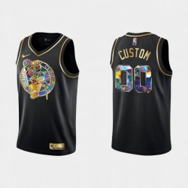 Boston Celtics Custom Mens Golden Edition Diamond Logo 2021/22 Swingman Jersey – Black