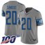 Nike Detroit Lions #20 Barry Sanders Gray Mens Stitched NFL Limited Inverted Legend 100th Season Jersey