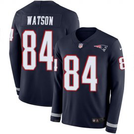Nike New England Patriots #84 Benjamin Watson Navy Blue Team Color Mens Stitched NFL Limited Therma Long Sleeve Jersey